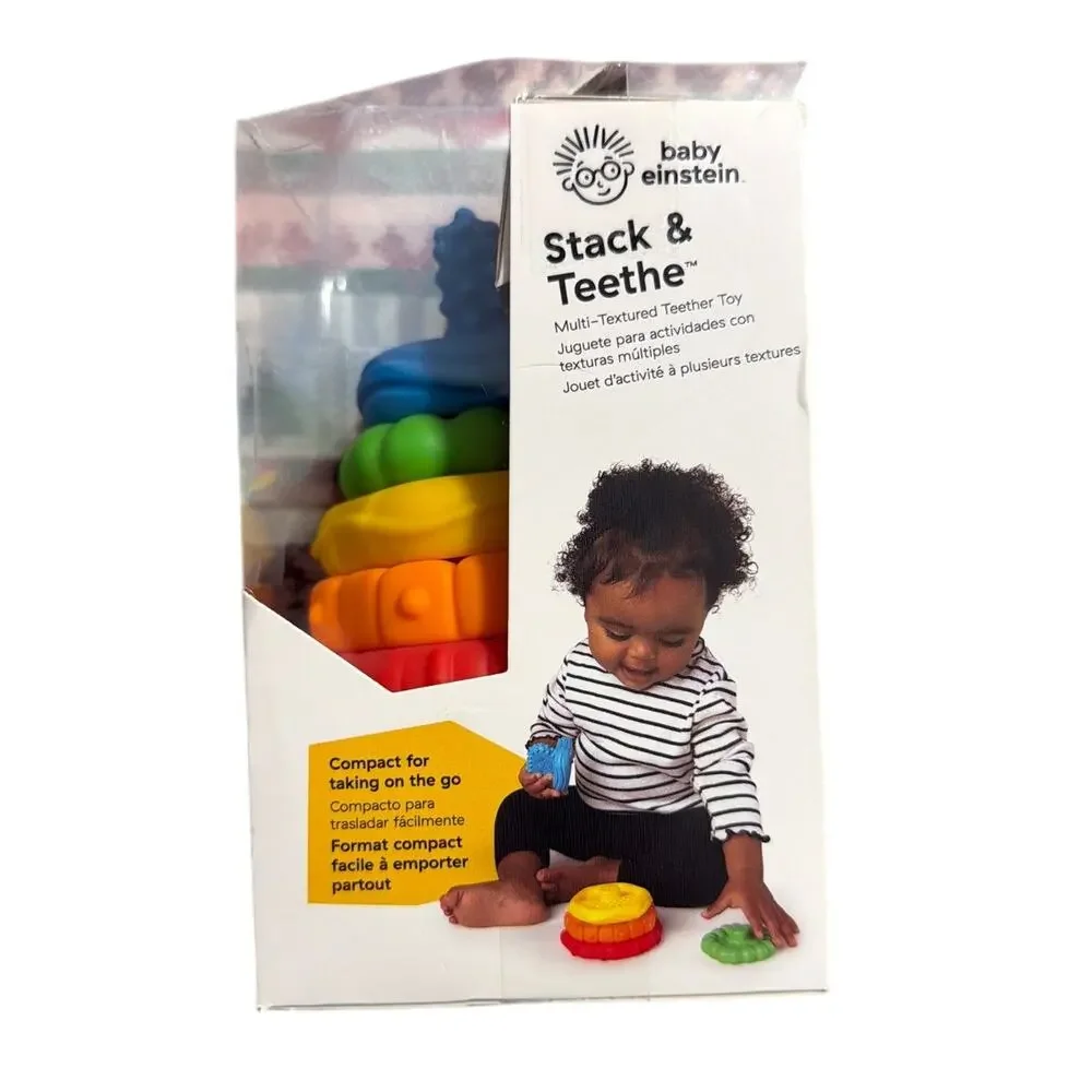 Baby Einstein Stack & Teethe Baby Toy Multi-Textured Teether Toy Brand New